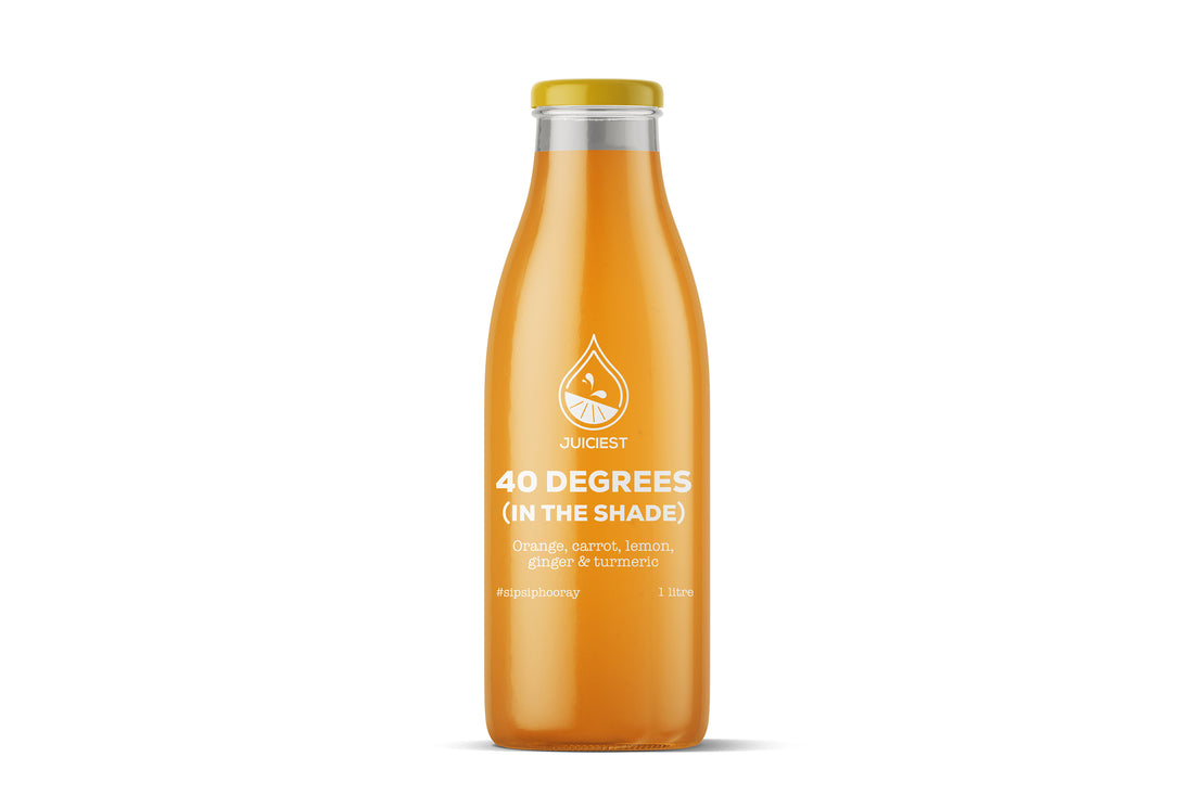 Juiciest 40 Degrees (in the shade) Cold Pressed Juice bottle
