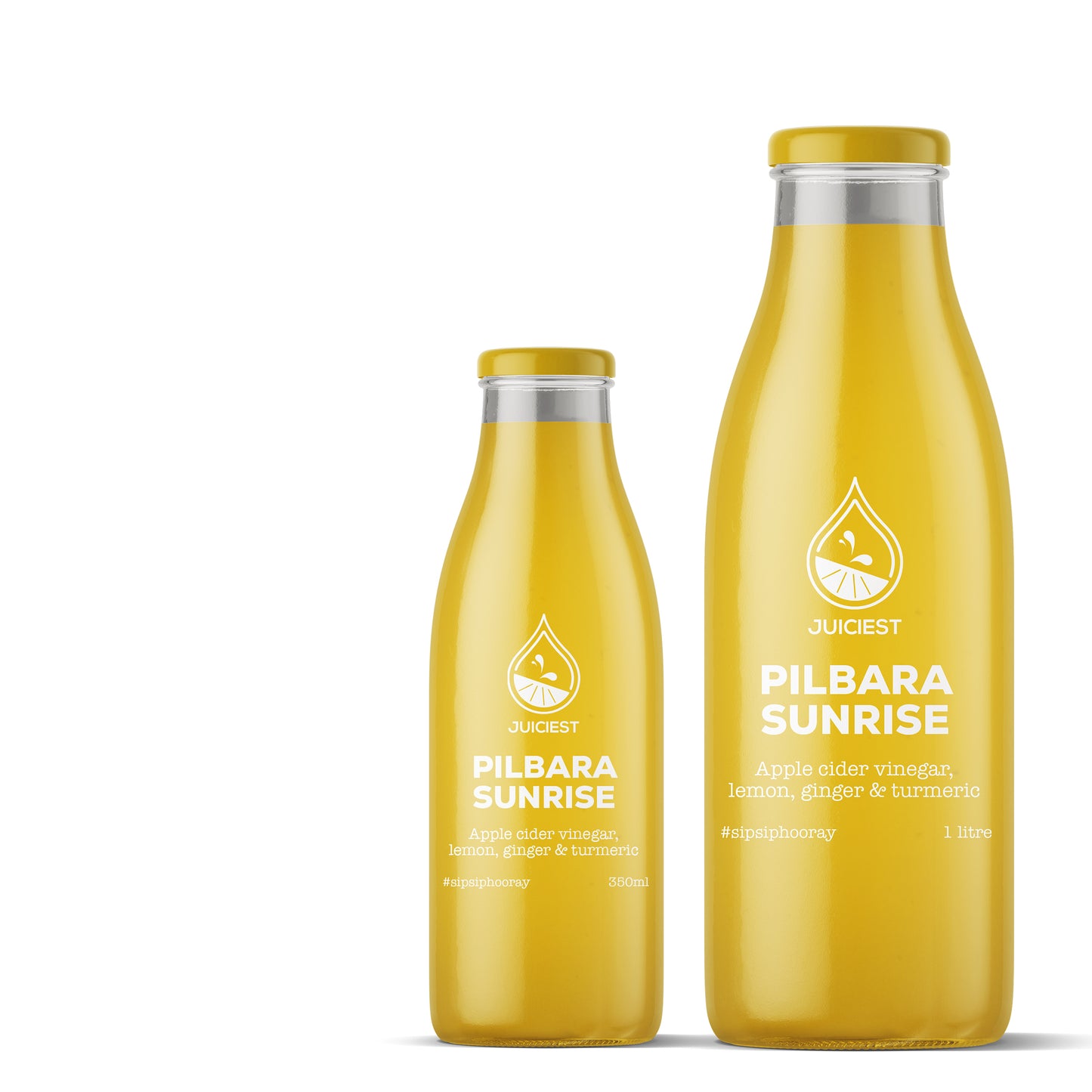 Juiciest Pilbara Sunrise 350ml and 1L bottles